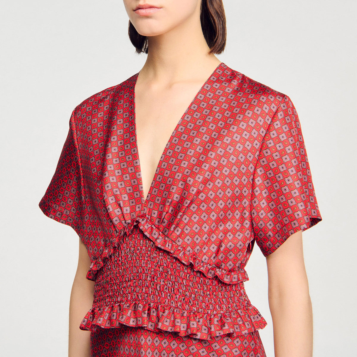 Sandro Scarf print maxi dress