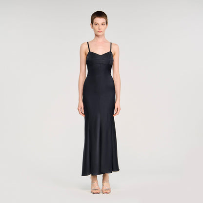 Sandro Satin-effect maxi dress