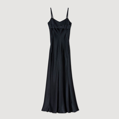 Sandro Satin-effect maxi dress