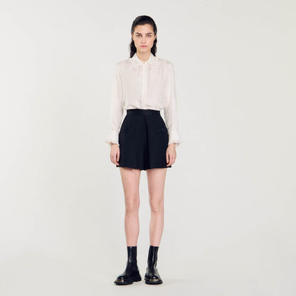 Sandro High-waisted shorts with buttons