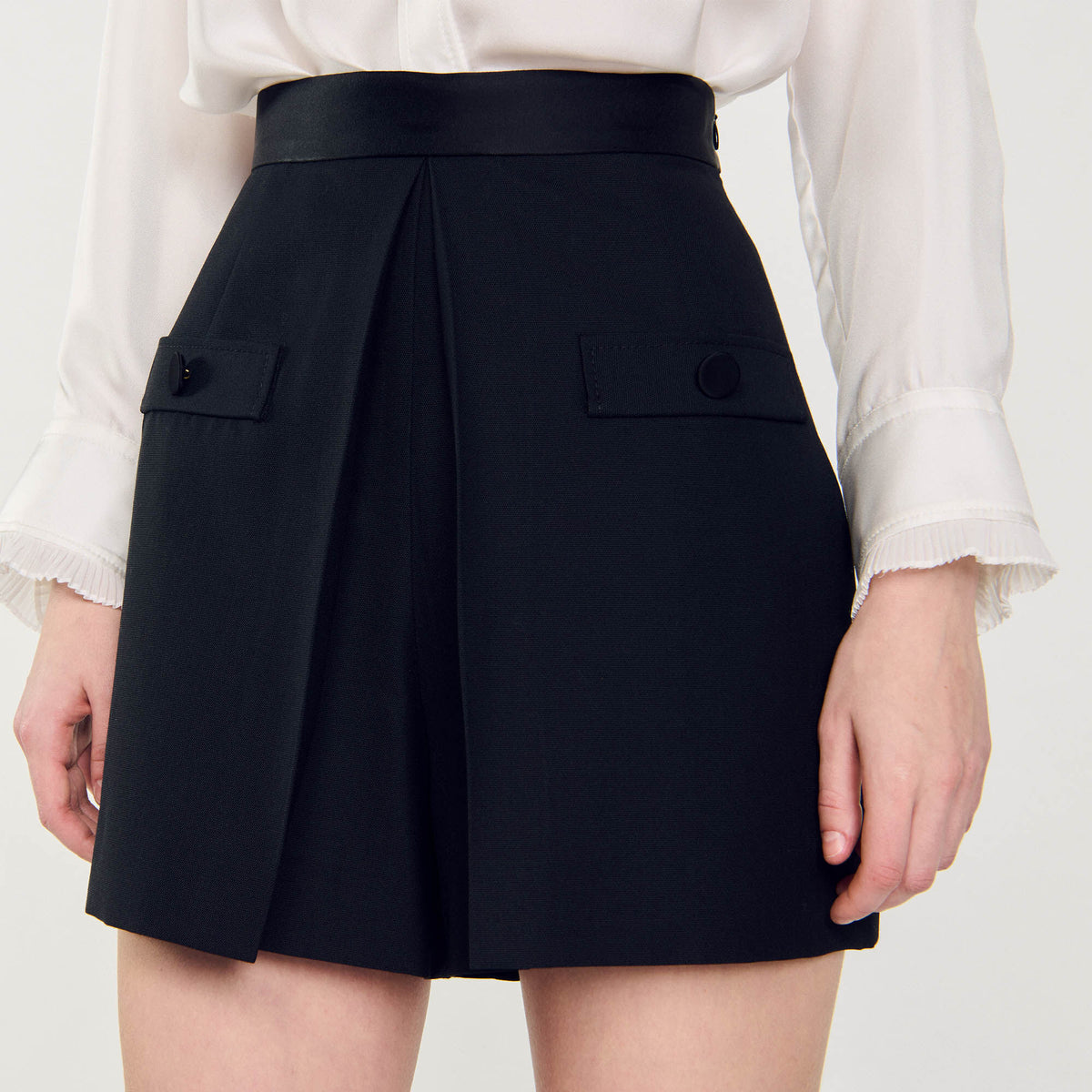 Sandro High-waisted shorts with buttons