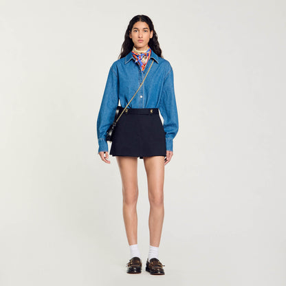 Sandro Skort with decorative belt loops