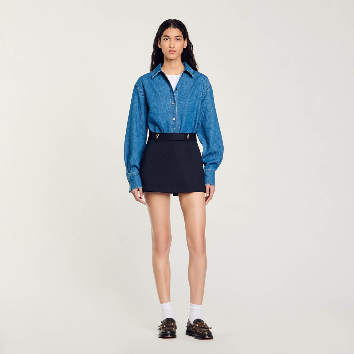 Sandro Skort with decorative belt loops