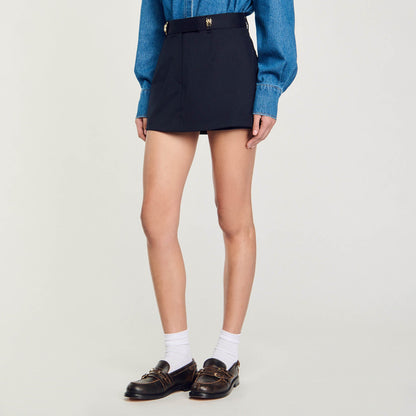 Sandro Skort with decorative belt loops