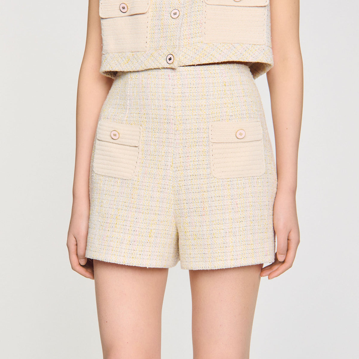 Sandro Decorative tweed shorts