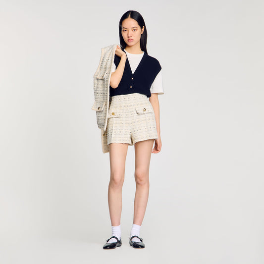 Sandro Decorative tweed shorts