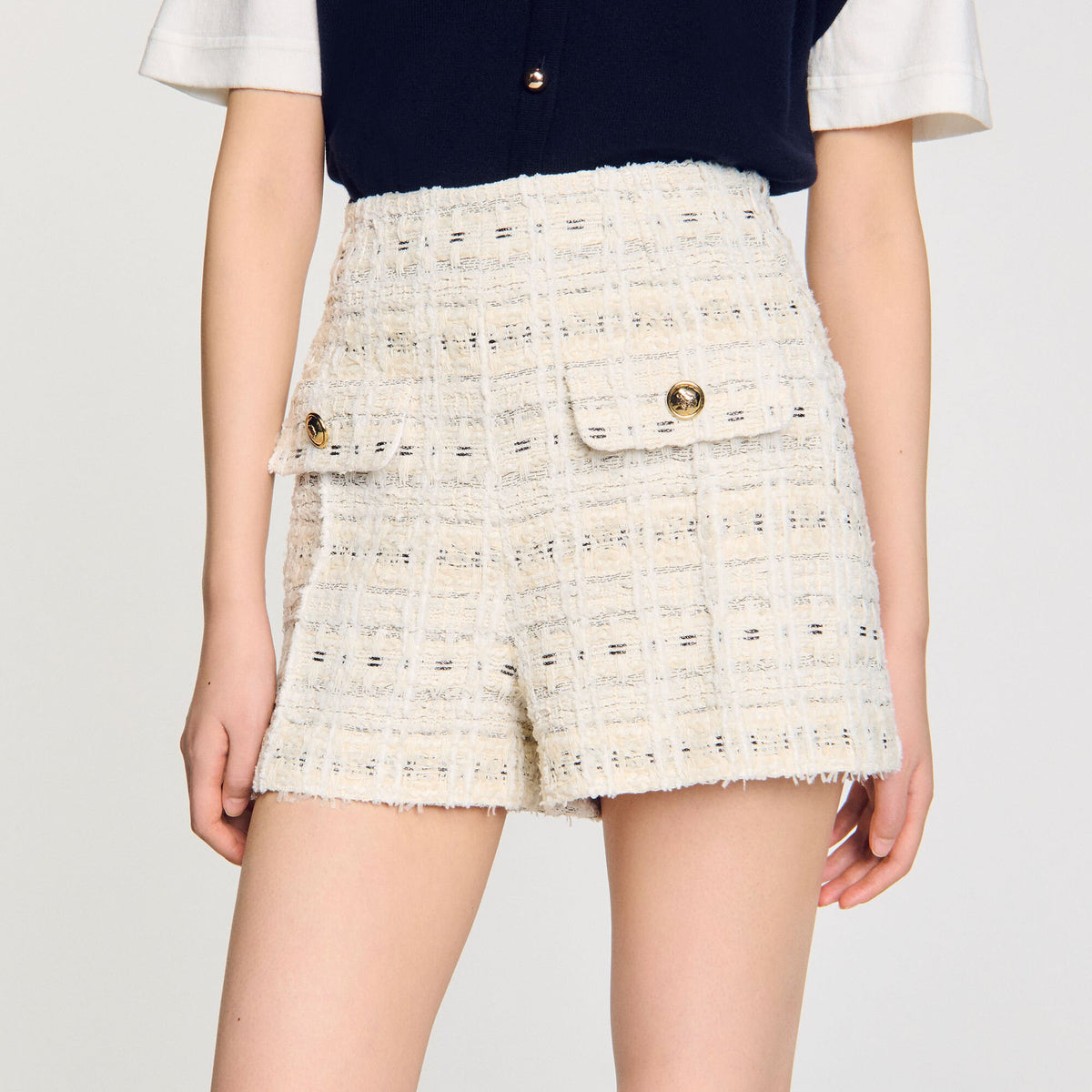 Sandro Decorative tweed shorts