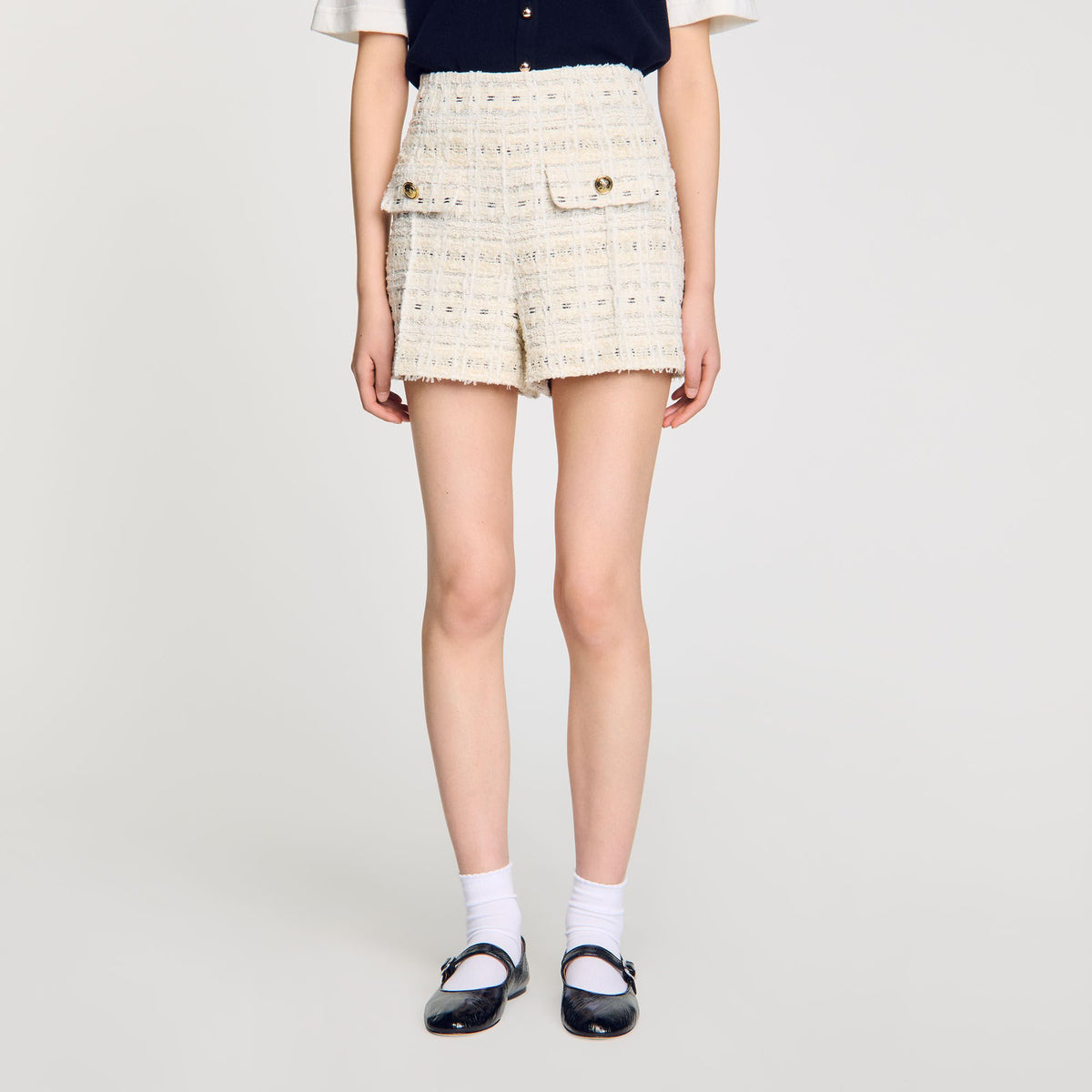 Sandro Decorative tweed shorts