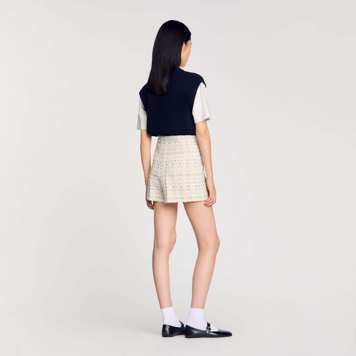 Sandro Decorative tweed shorts