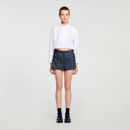 Sandro Denim belt loop shorts