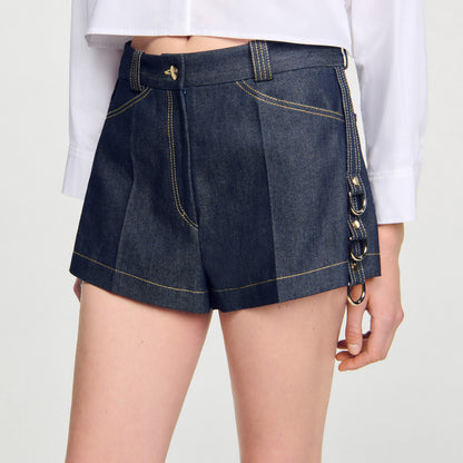 Sandro Denim belt loop shorts