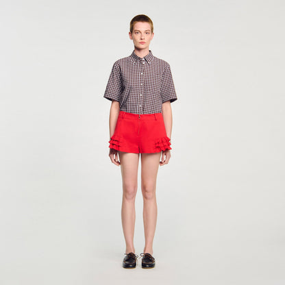 Sandro Flared ruffled shorts