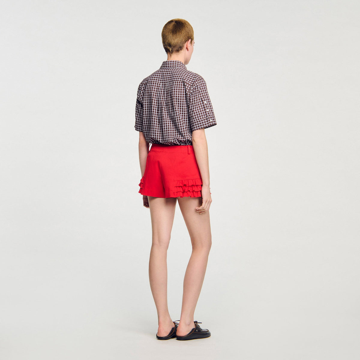 Sandro Flared ruffled shorts