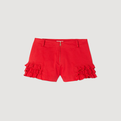 Sandro Flared ruffled shorts