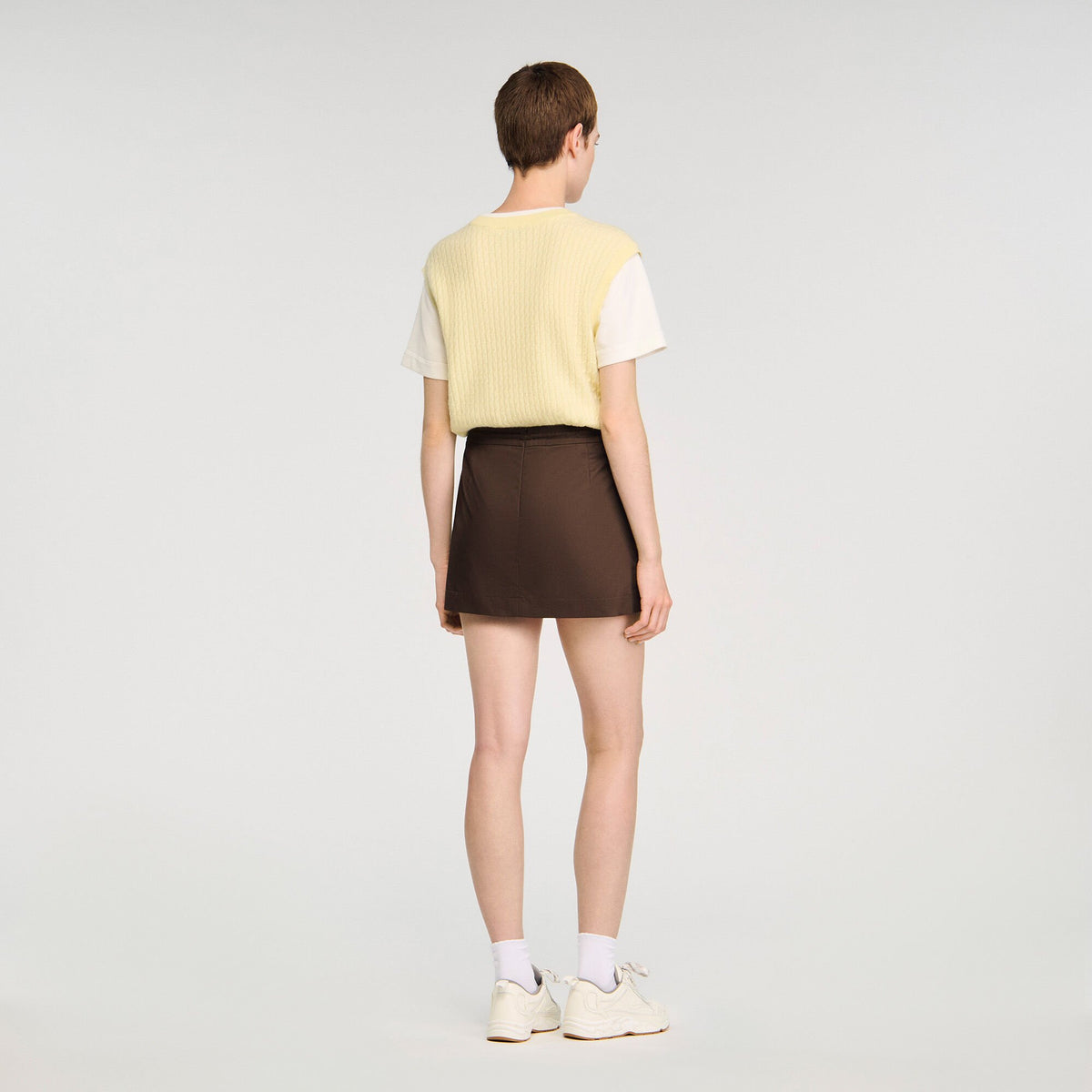 Sandro Drawstring pleated skort