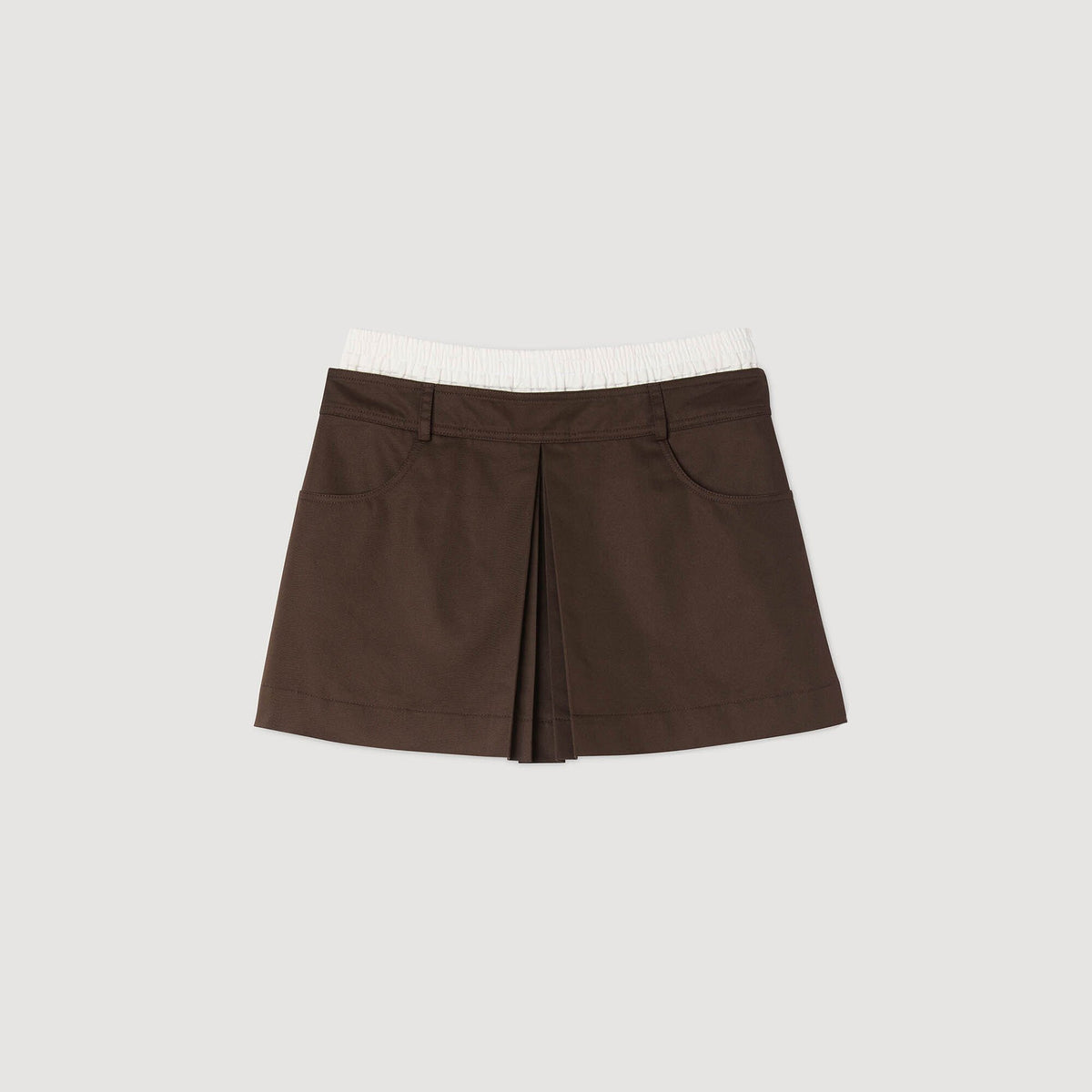 Sandro Drawstring pleated skort