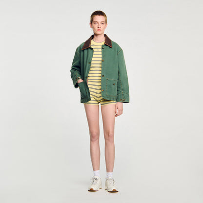 Sandro Striped knit shorts