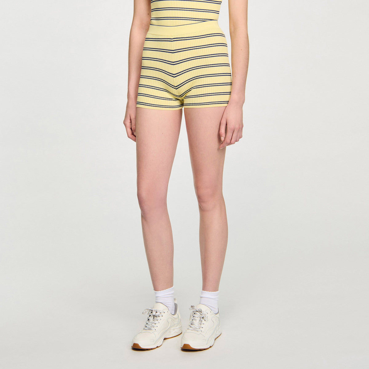 Sandro Striped knit shorts