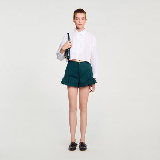 Sandro Flared ruffled shorts