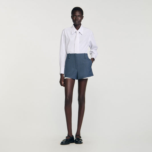 Sandro Striped layered shorts