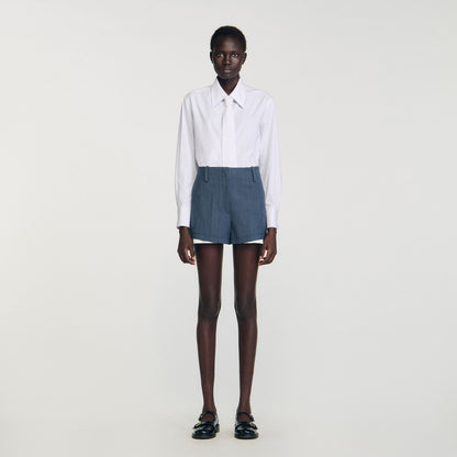 Sandro Striped layered shorts