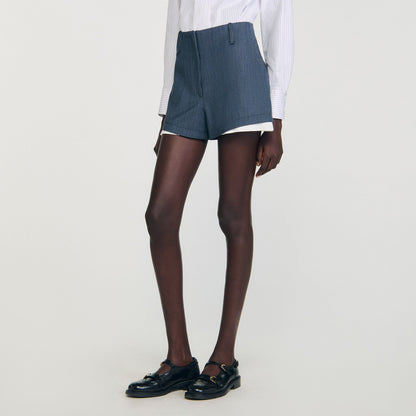 Sandro Striped layered shorts