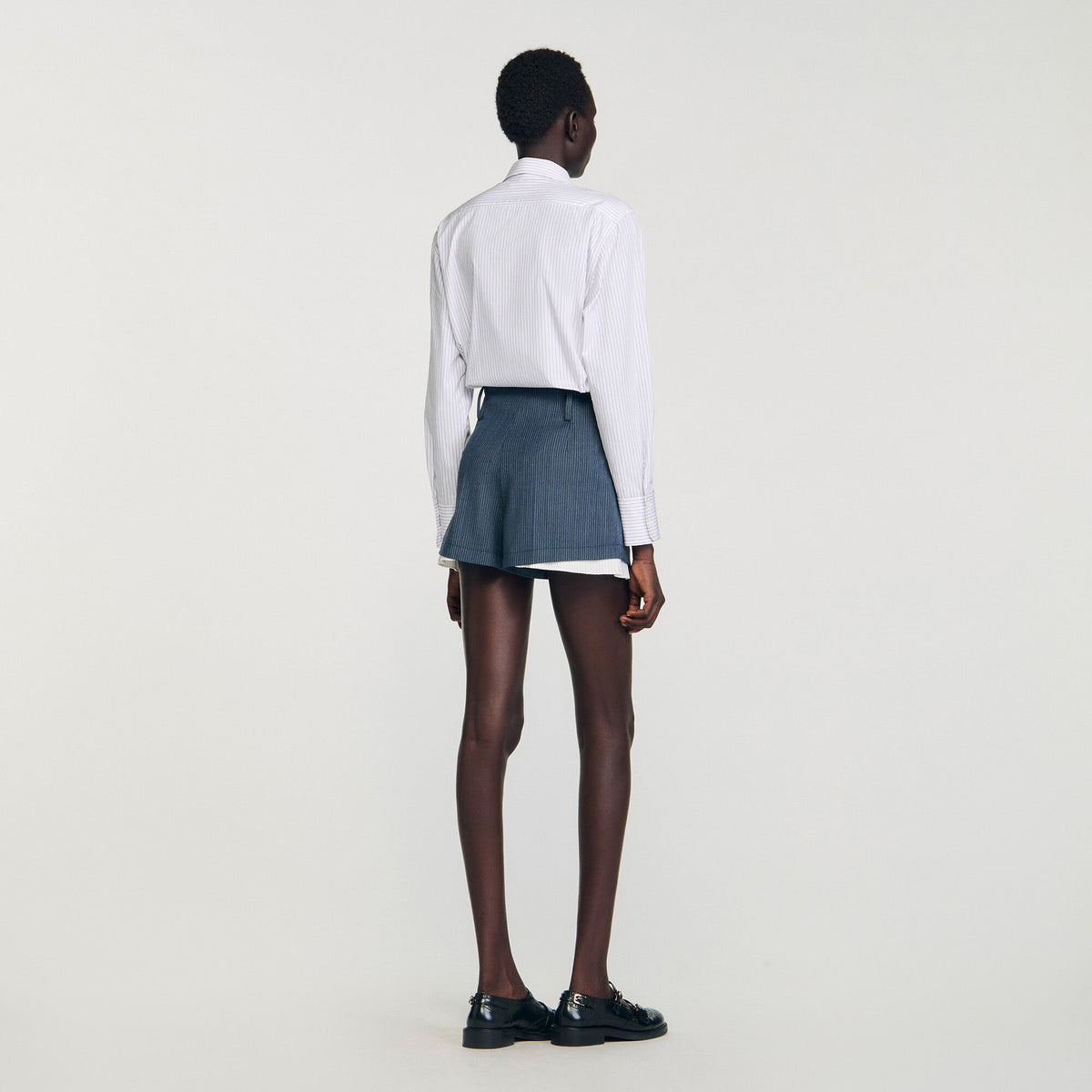 Sandro Striped layered shorts