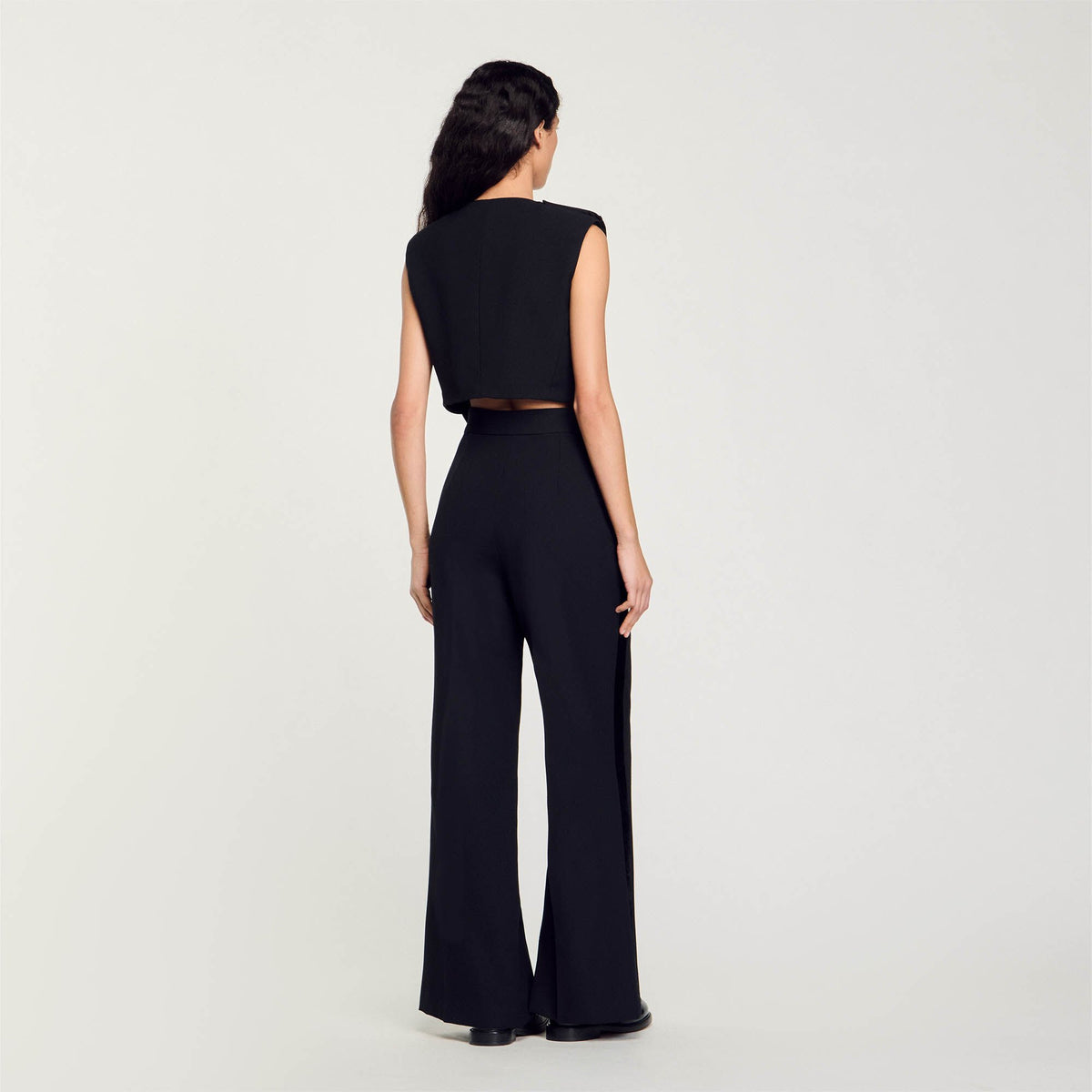 Sandro Satin-effect crop top
