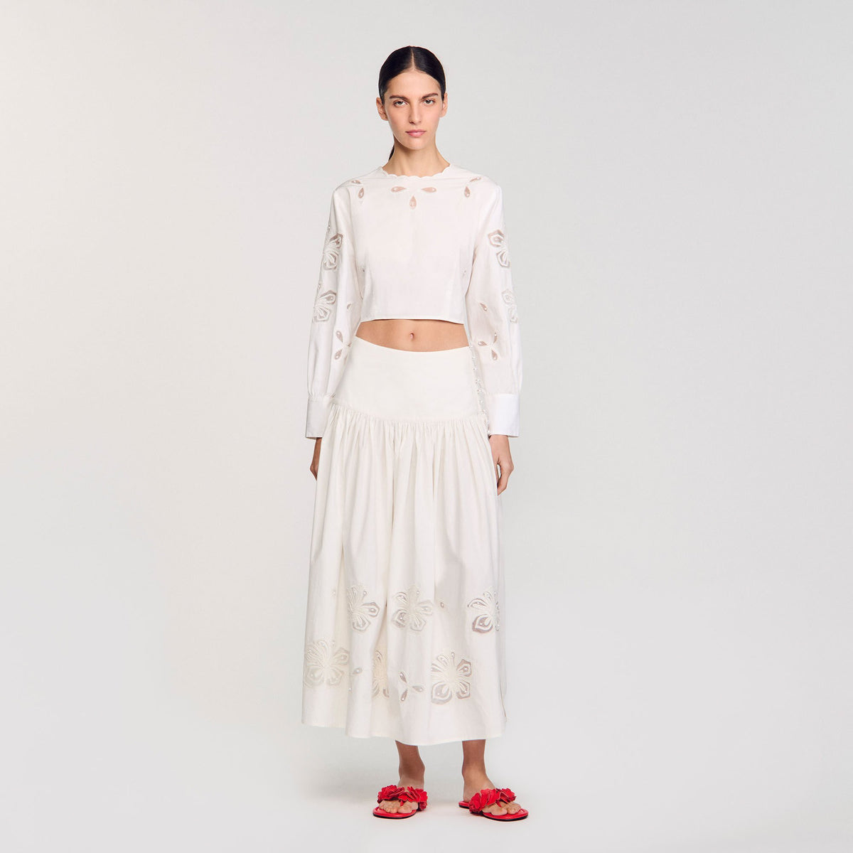 Sandro Poplin crop top