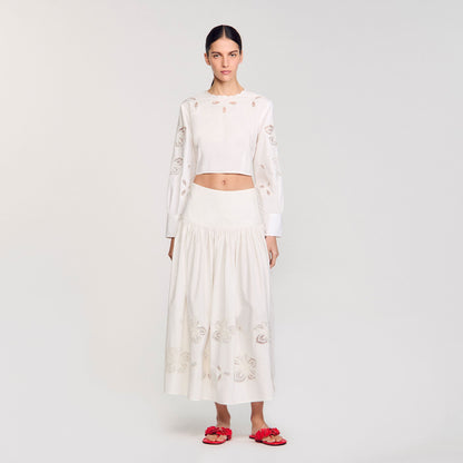 Sandro Poplin crop top