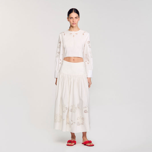 Sandro Poplin crop top