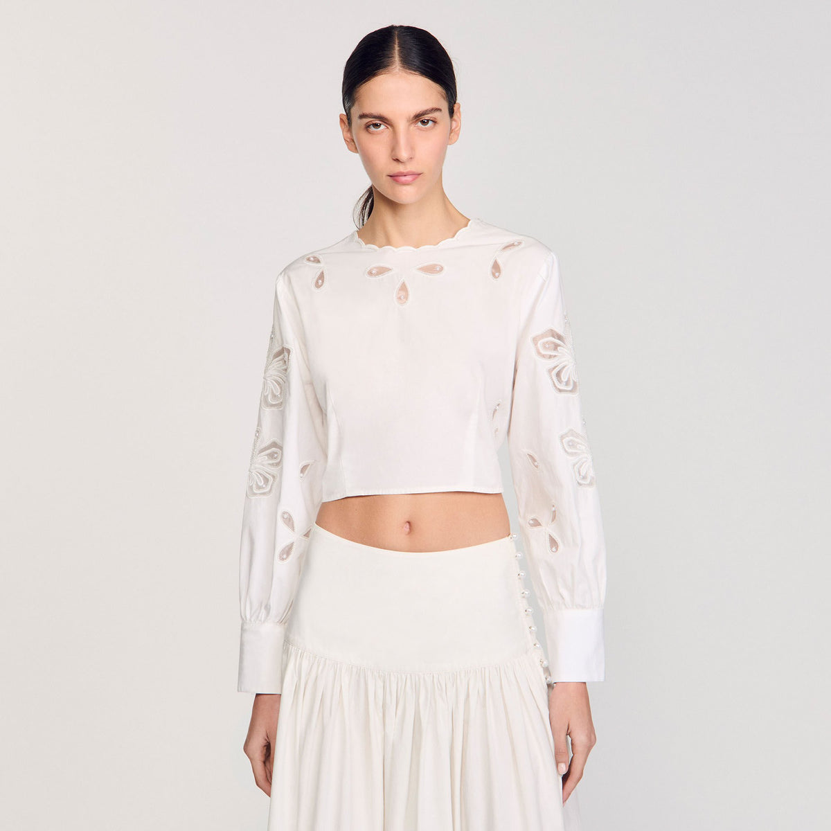 Sandro Poplin crop top