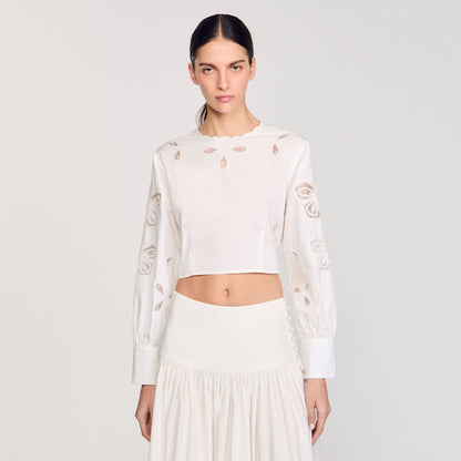 Sandro Poplin crop top