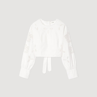 Sandro Poplin crop top