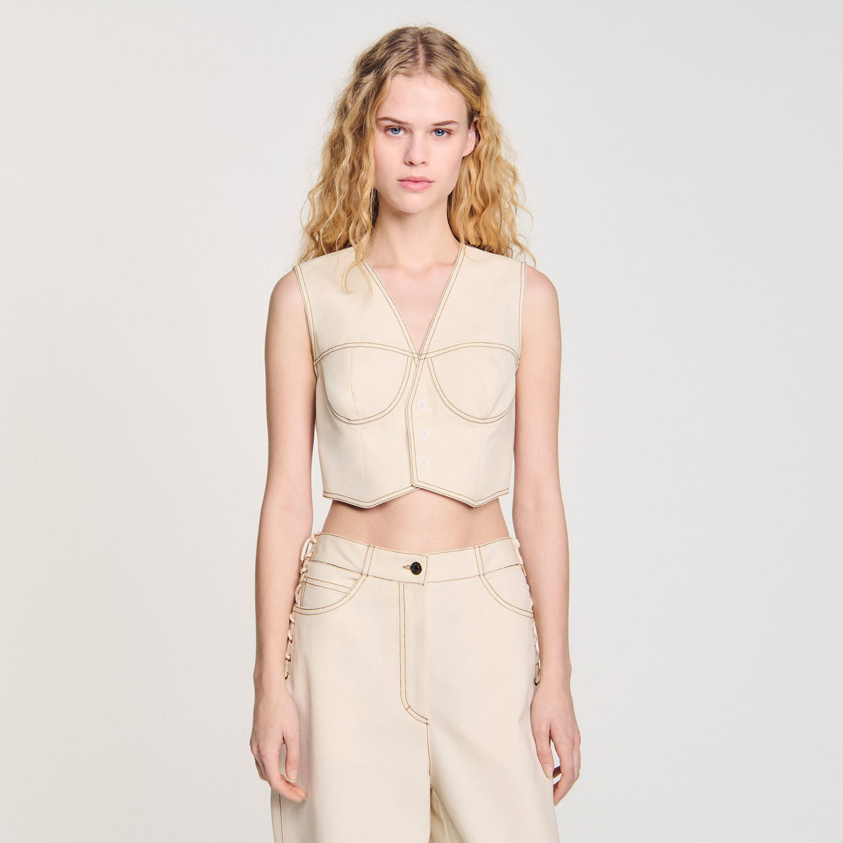 Sandro Denim cropped jacket
