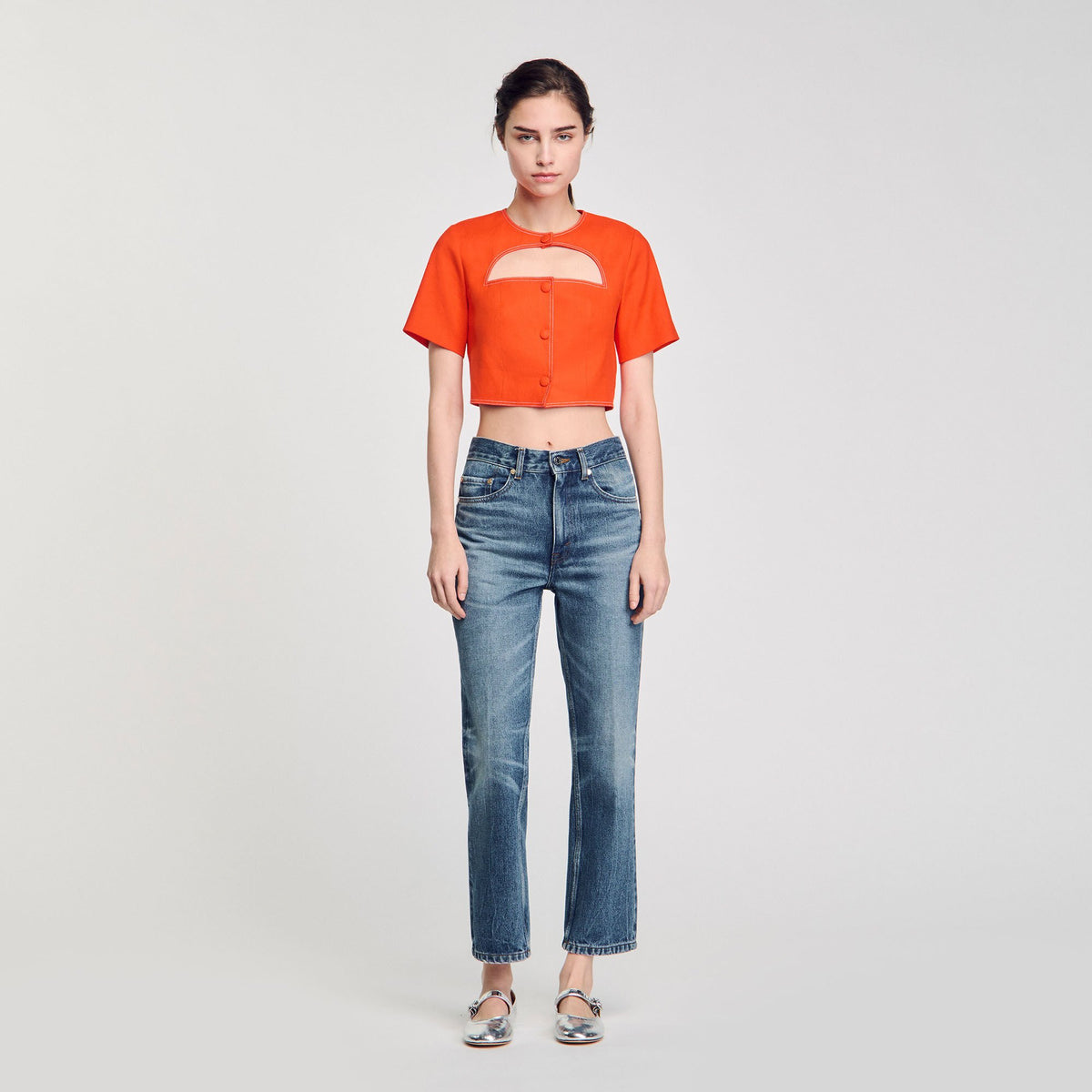 Sandro Crop top with cutout design