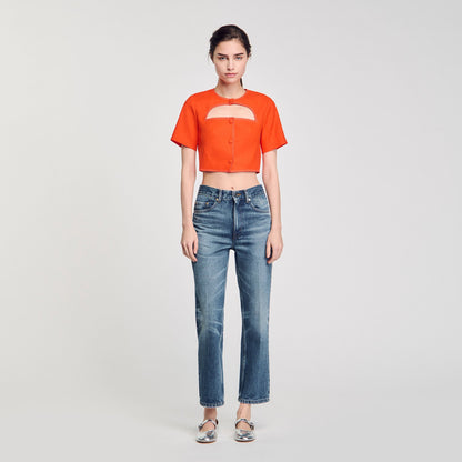 Sandro Crop top with cutout design