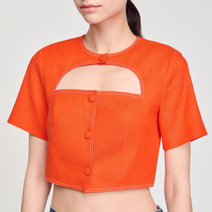 Sandro Crop top with cutout design