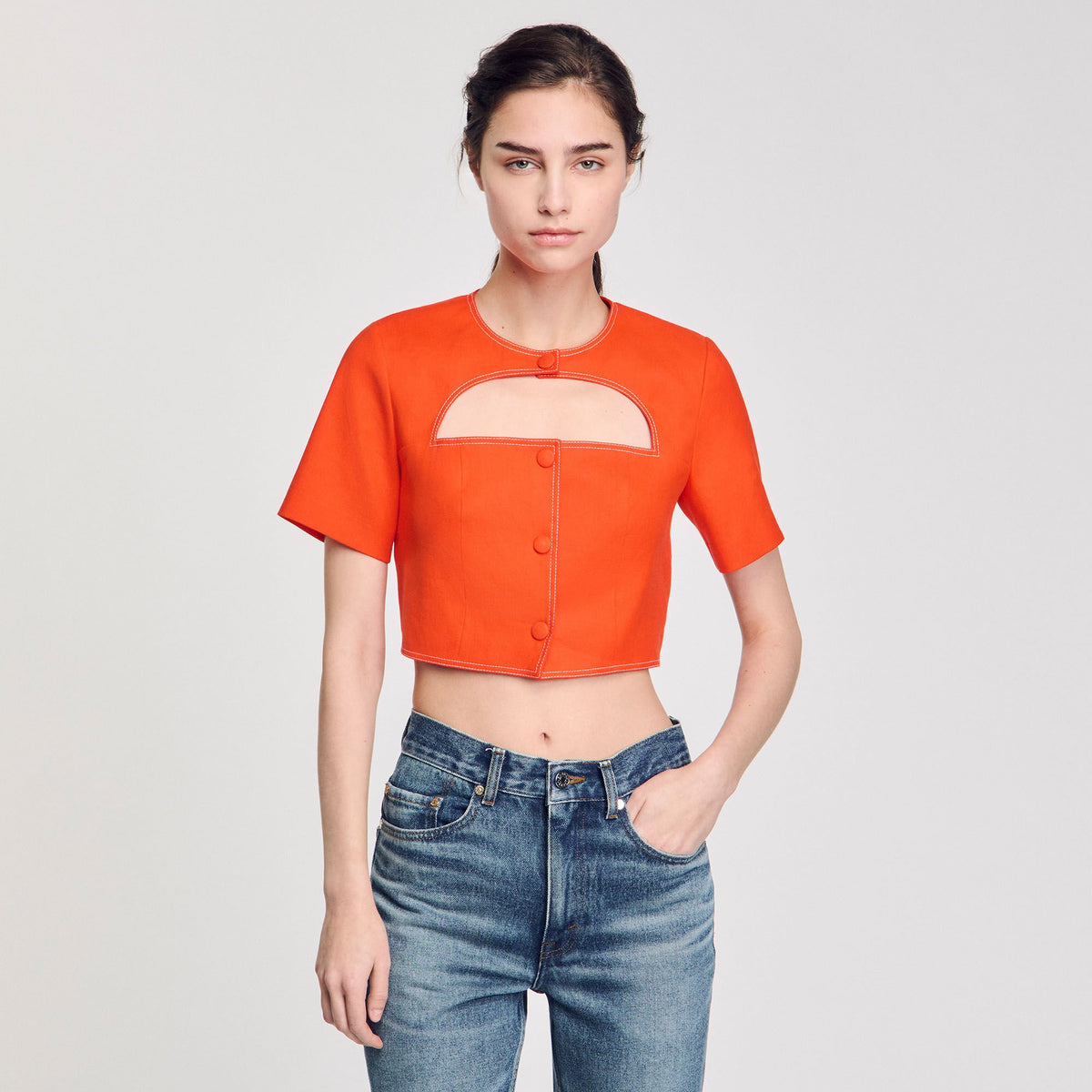 Sandro Crop top with cutout design