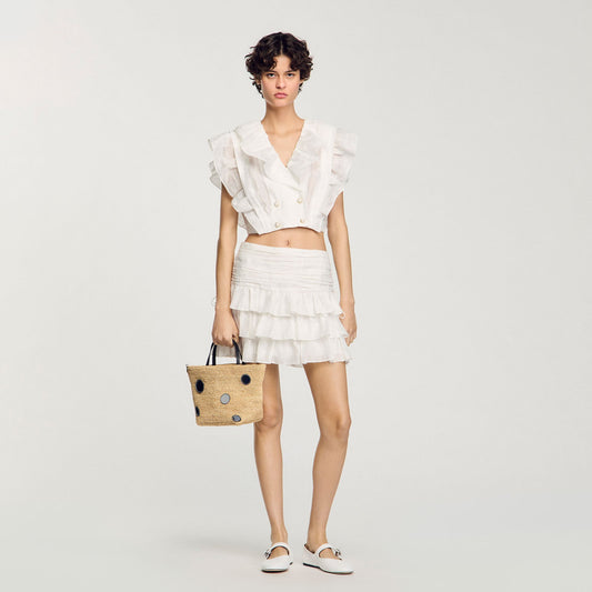 Sandro Ruffled crop top