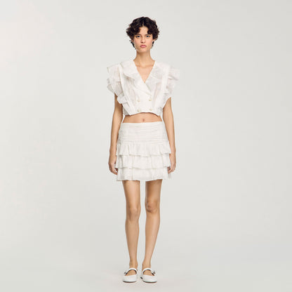 Sandro Ruffled crop top