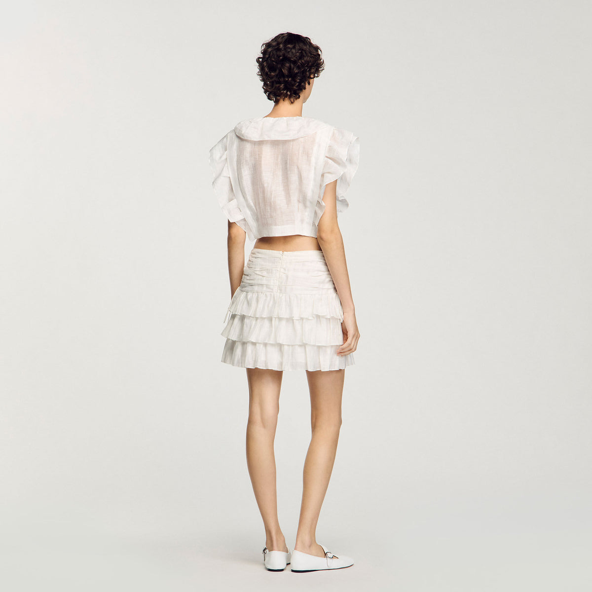 Sandro Ruffled crop top