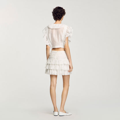Sandro Ruffled crop top