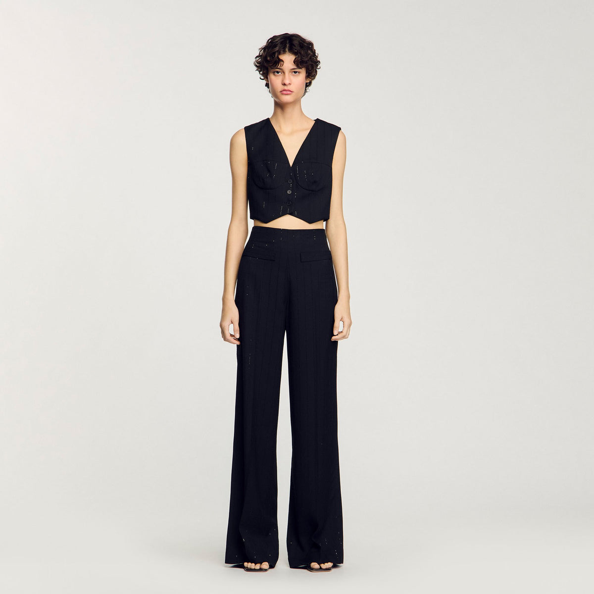 Sandro Sequin cropped jacket