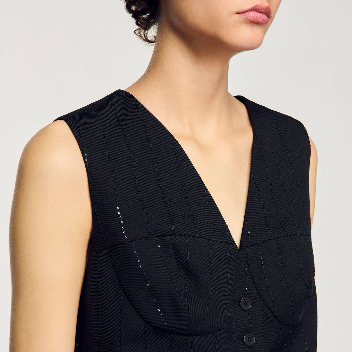 Sandro Sequin cropped jacket