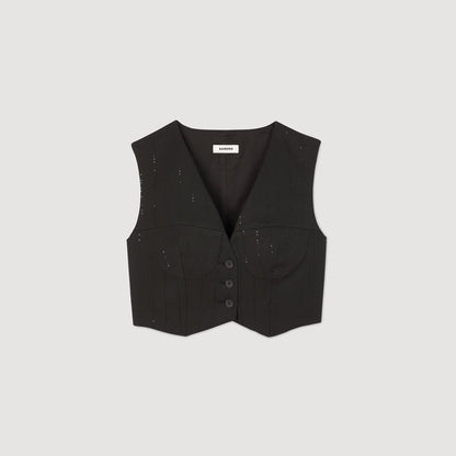 Sandro Sequin cropped jacket