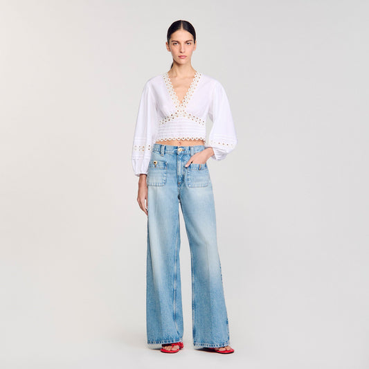 Sandro Poplin crop top