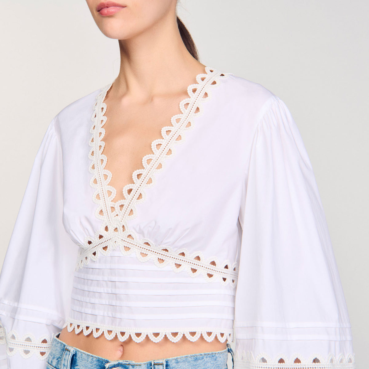 Sandro Poplin crop top