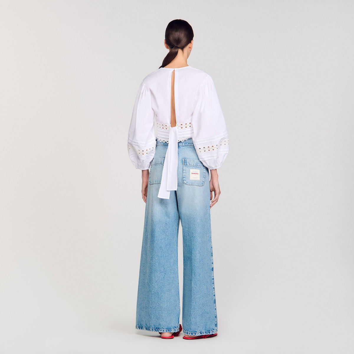 Sandro Poplin crop top