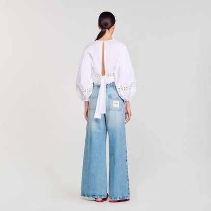 Sandro Poplin crop top
